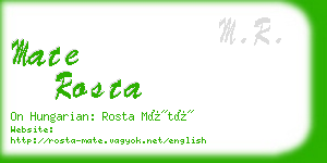 mate rosta business card